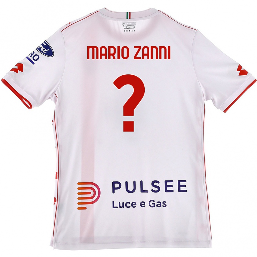 Kandiny Enfant Maillot Mario Zanni #0 Blanc Rouge Tenues Extérieur 2024/25 T-Shirt