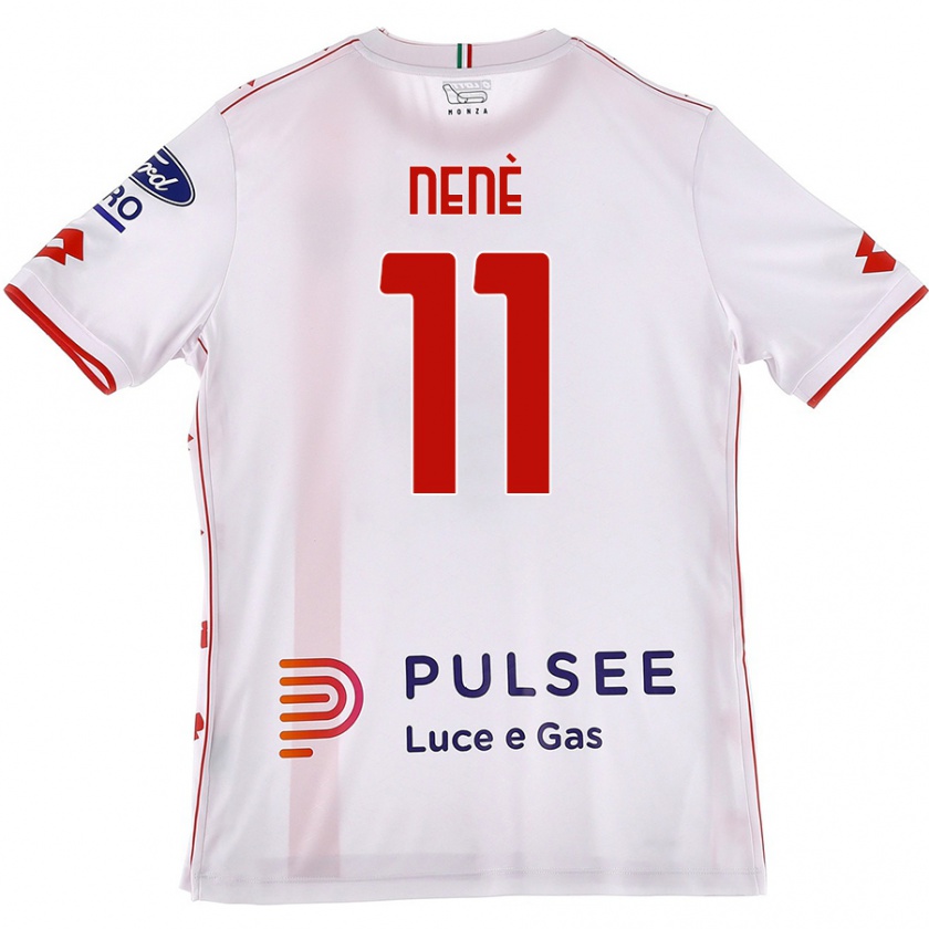 Kandiny Enfant Maillot Stephen Nenè #11 Blanc Rouge Tenues Extérieur 2024/25 T-Shirt