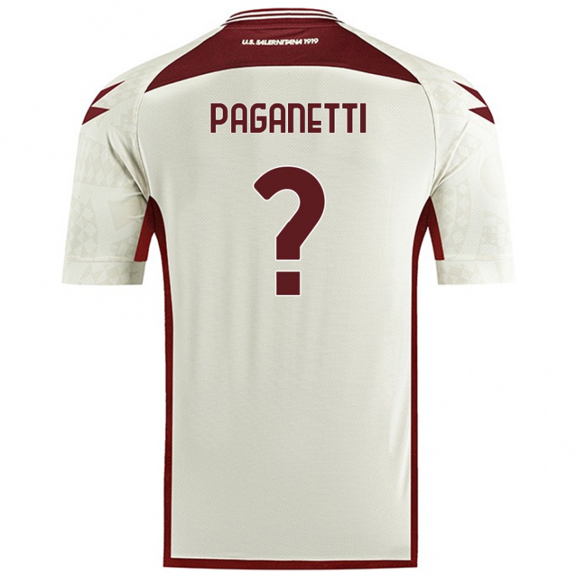 Kandiny Enfant Maillot Giacomo Paganetti #0 Couleur Crème Tenues Extérieur 2024/25 T-Shirt