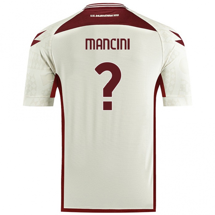 Kandiny Enfant Maillot Samuele Mancini #0 Couleur Crème Tenues Extérieur 2024/25 T-Shirt