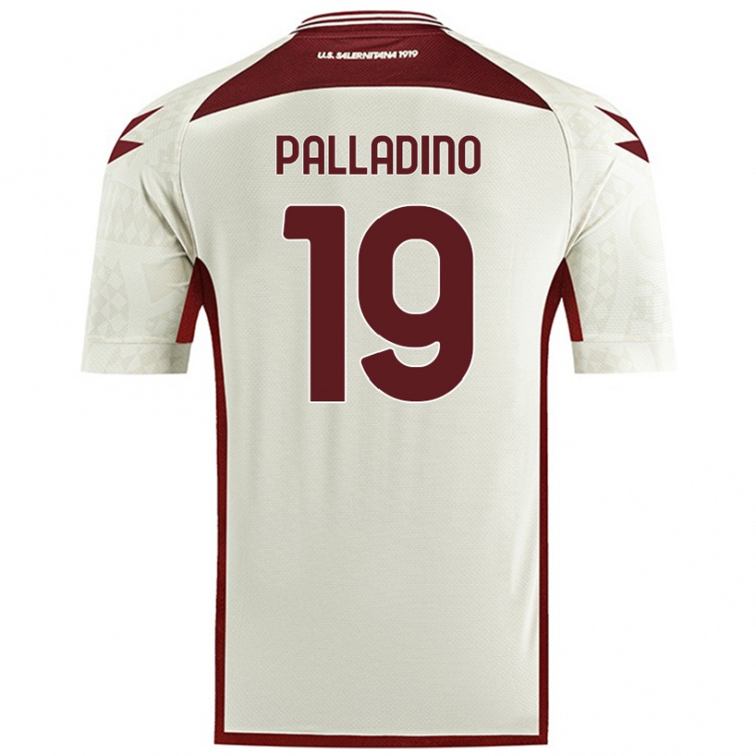 Kandiny Enfant Maillot Alfonso Palladino #19 Couleur Crème Tenues Extérieur 2024/25 T-Shirt