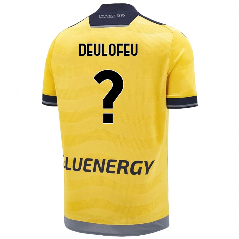 Kandiny Enfant Maillot Gerard Deulofeu #0 Doré Tenues Extérieur 2024/25 T-Shirt