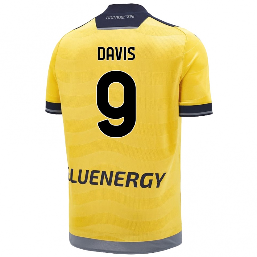 Kandiny Enfant Maillot Keinan Davis #9 Doré Tenues Extérieur 2024/25 T-Shirt