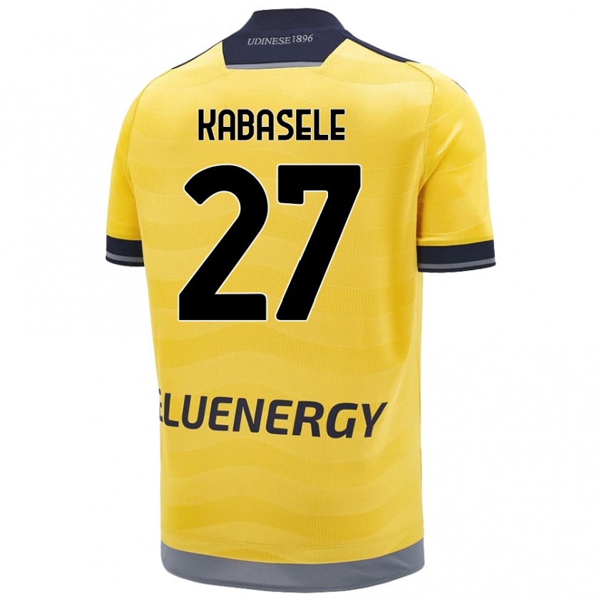 Kandiny Enfant Maillot Christian Kabasele #27 Doré Tenues Extérieur 2024/25 T-Shirt