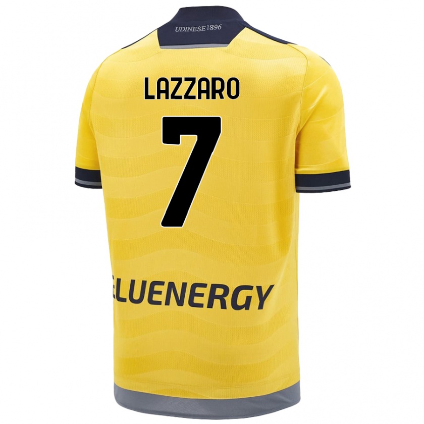 Kandiny Enfant Maillot Davide Lazzaro #7 Doré Tenues Extérieur 2024/25 T-Shirt