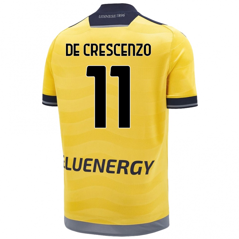 Kandiny Enfant Maillot Marco De Crescenzo #11 Doré Tenues Extérieur 2024/25 T-Shirt