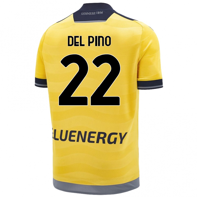 Kandiny Enfant Maillot Lorenzo Del Pino #22 Doré Tenues Extérieur 2024/25 T-Shirt