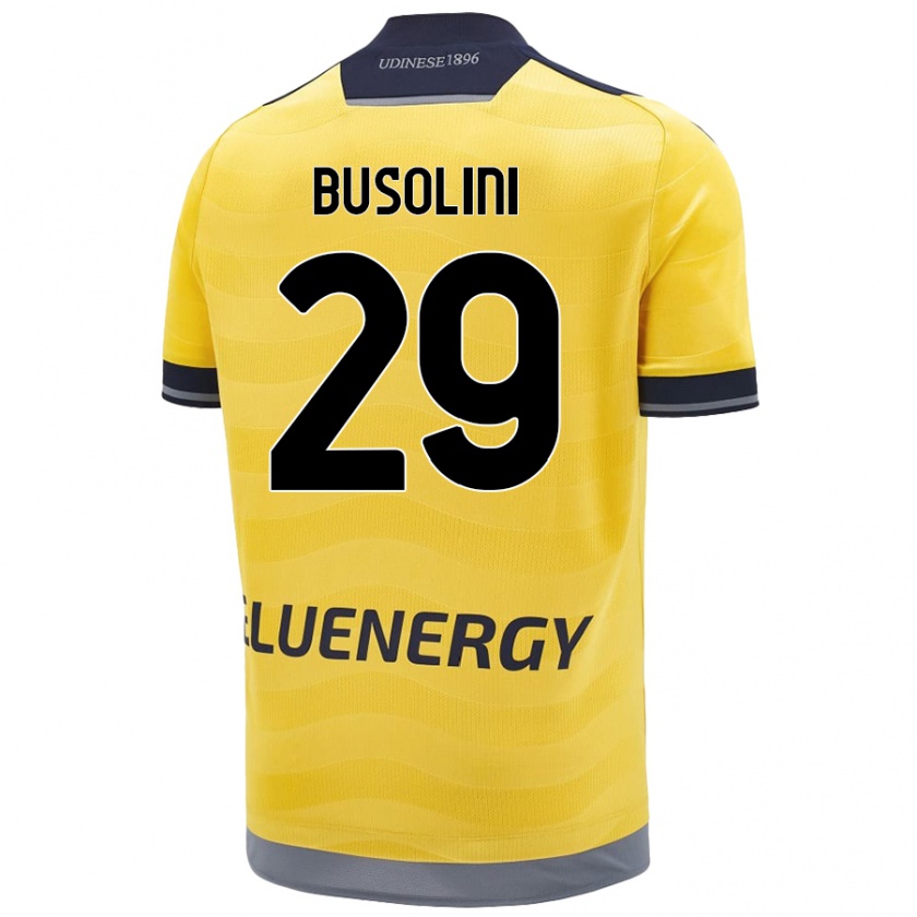 Kandiny Enfant Maillot Alessandro Busolini #29 Doré Tenues Extérieur 2024/25 T-Shirt