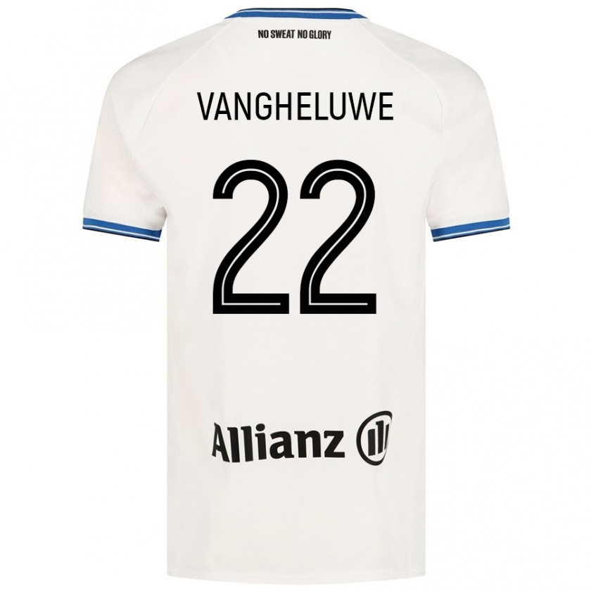 Kandiny Enfant Maillot Jody Vangheluwe #22 Blanc Tenues Extérieur 2024/25 T-Shirt