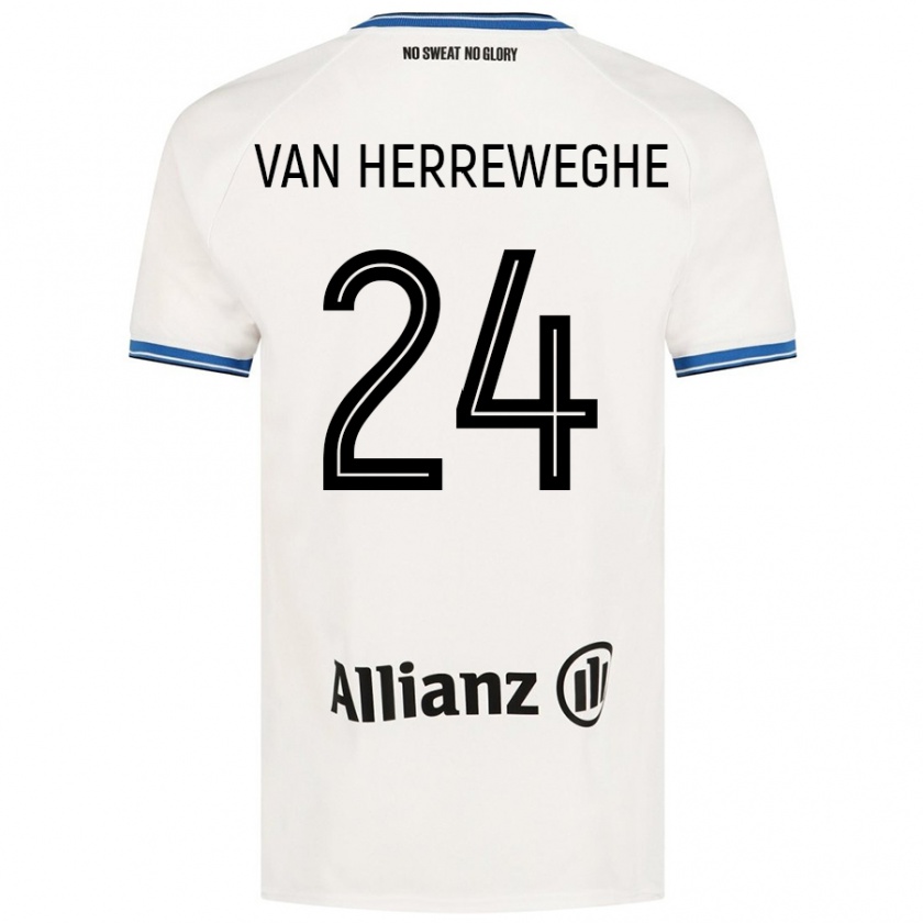 Kandiny Enfant Maillot Febe Van Herreweghe #24 Blanc Tenues Extérieur 2024/25 T-Shirt