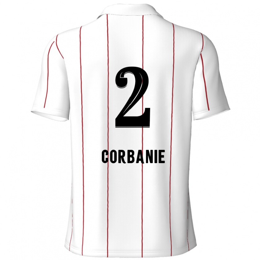 Kandiny Enfant Maillot Kobe Corbanie #2 Blanc Noir Tenues Extérieur 2024/25 T-Shirt