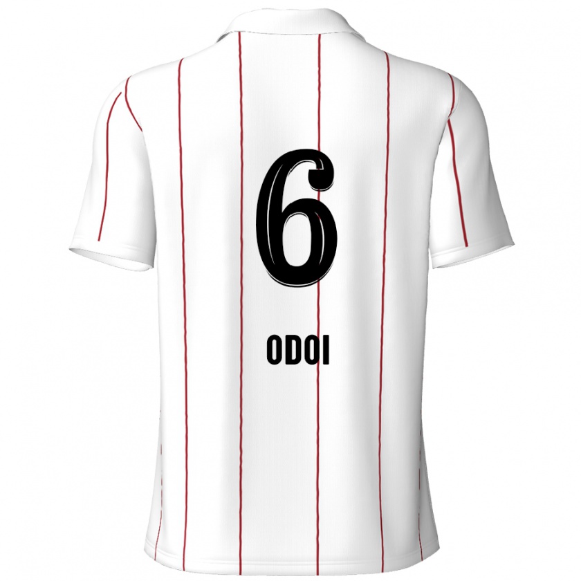 Kandiny Enfant Maillot Denis Odoi #6 Blanc Noir Tenues Extérieur 2024/25 T-Shirt