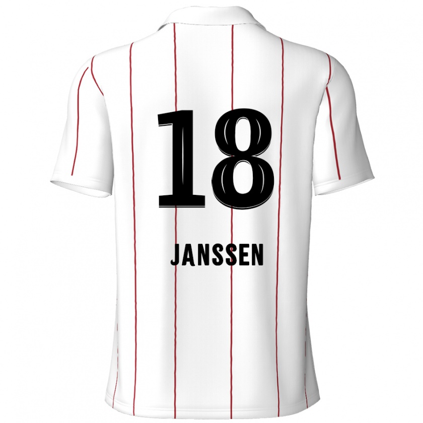 Kandiny Enfant Maillot Vincent Janssen #18 Blanc Noir Tenues Extérieur 2024/25 T-Shirt