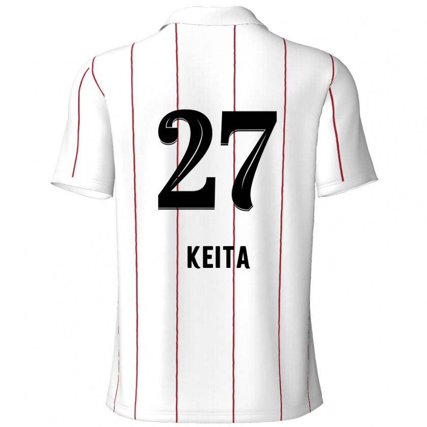 Kandiny Enfant Maillot Mandela Keita #27 Blanc Noir Tenues Extérieur 2024/25 T-Shirt