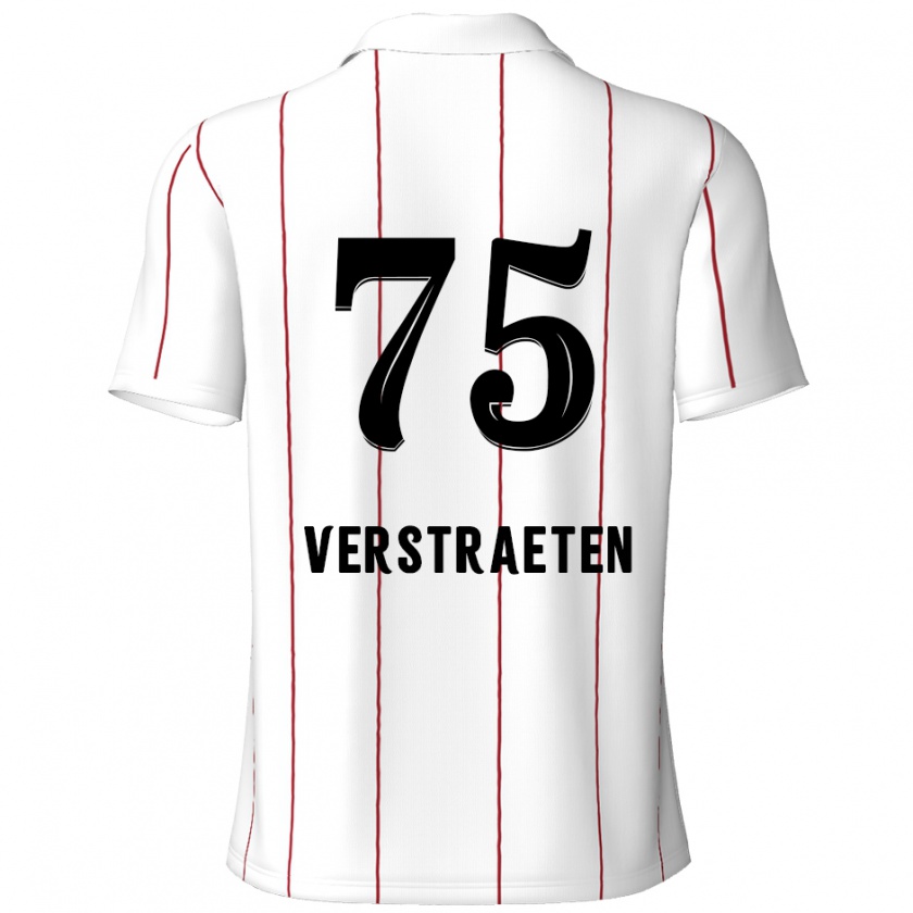 Kandiny Enfant Maillot Andreas Verstraeten #75 Blanc Noir Tenues Extérieur 2024/25 T-Shirt