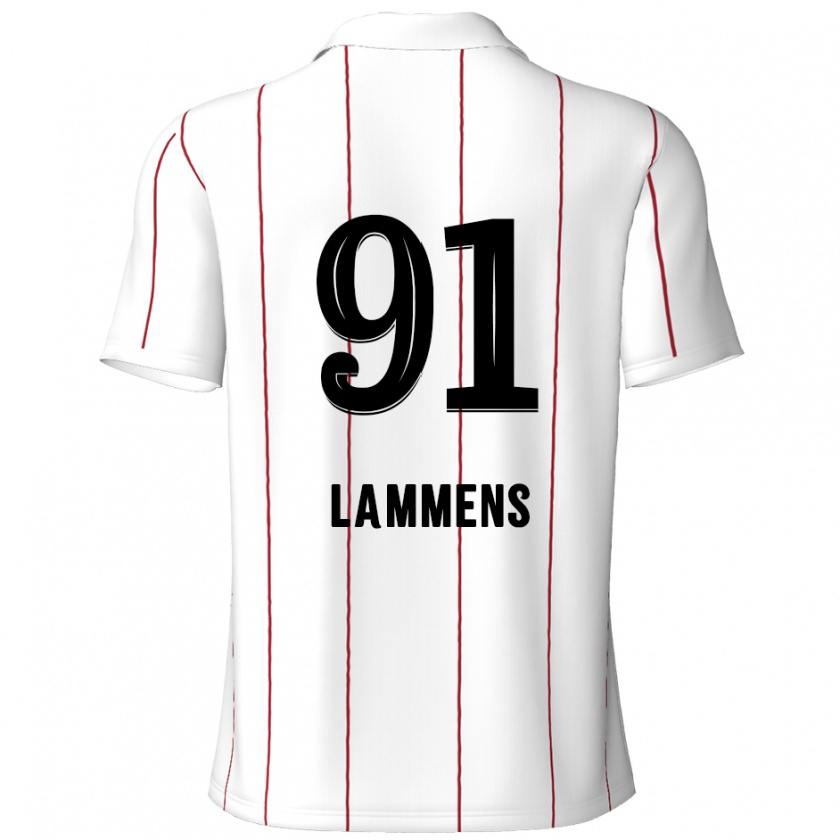 Kandiny Enfant Maillot Senne Lammens #91 Blanc Noir Tenues Extérieur 2024/25 T-Shirt