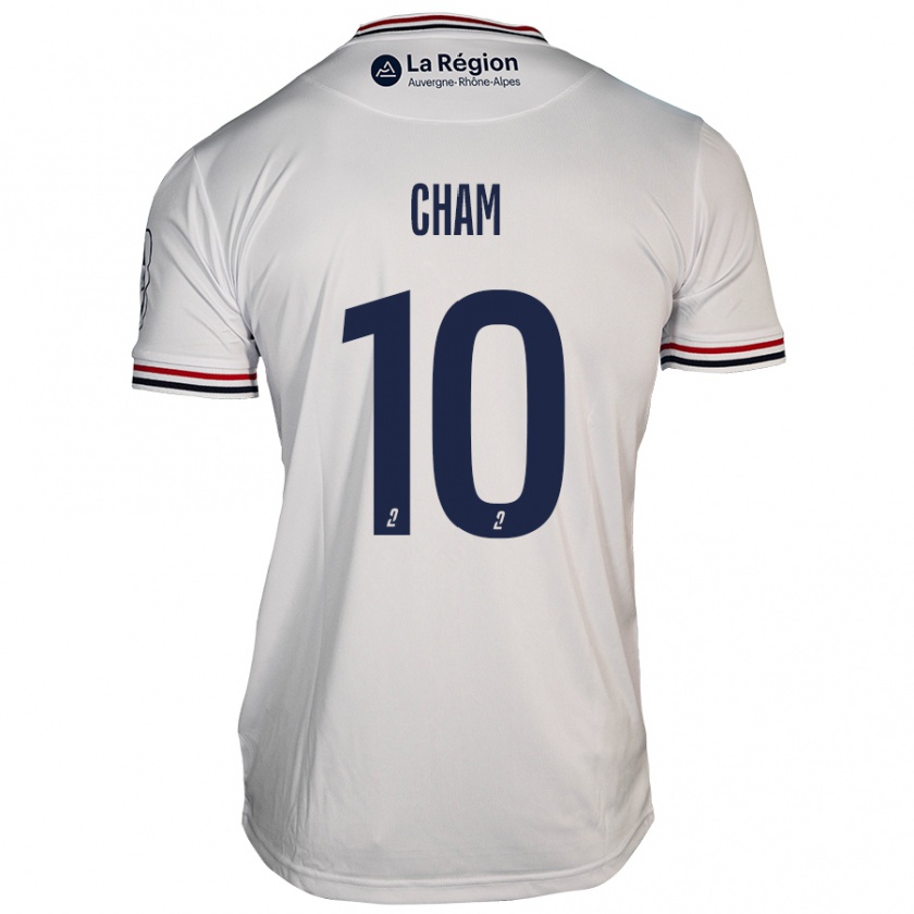 Kandiny Enfant Maillot Muhammed Cham #10 Blanc Tenues Extérieur 2024/25 T-Shirt