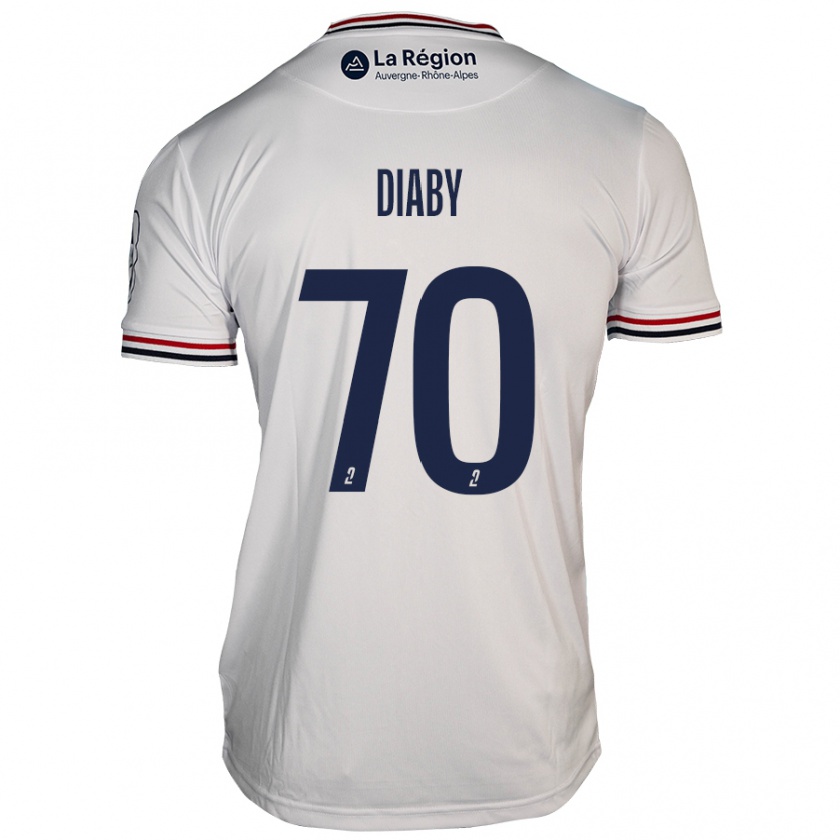 Kandiny Enfant Maillot Yadaly Diaby #70 Blanc Tenues Extérieur 2024/25 T-Shirt