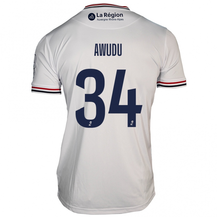 Kandiny Enfant Maillot Sumaila Awudu #34 Blanc Tenues Extérieur 2024/25 T-Shirt