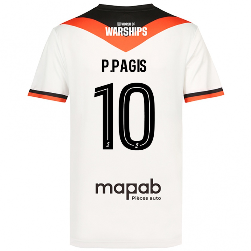 Kandiny Enfant Maillot Pablo Pagis #10 Blanc Tenues Extérieur 2024/25 T-Shirt