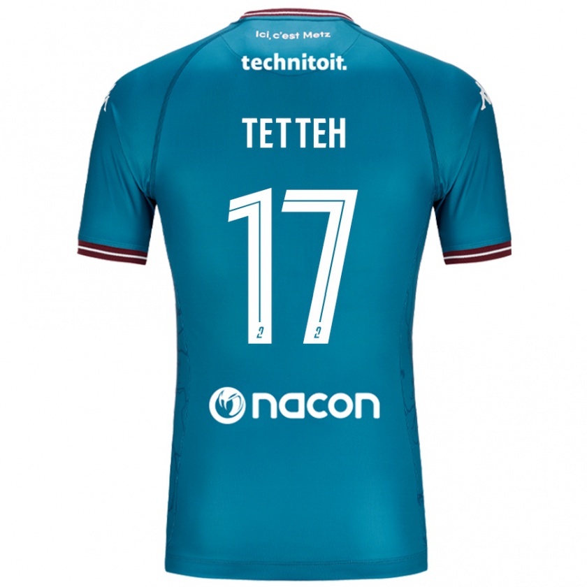 Kandiny Enfant Maillot Benjamin Tetteh #17 Bleu Pétrole Tenues Extérieur 2024/25 T-Shirt