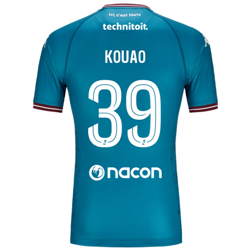 Kandiny Enfant Maillot Koffi Kouao #39 Bleu Pétrole Tenues Extérieur 2024/25 T-Shirt