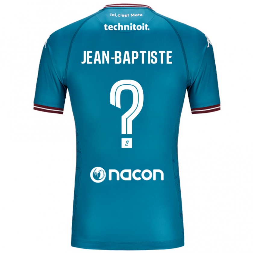 Kandiny Enfant Maillot Romain Jean-Baptiste #0 Bleu Pétrole Tenues Extérieur 2024/25 T-Shirt