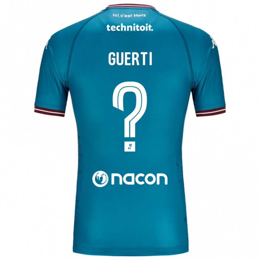 Kandiny Enfant Maillot Ismaël Guerti #0 Bleu Pétrole Tenues Extérieur 2024/25 T-Shirt