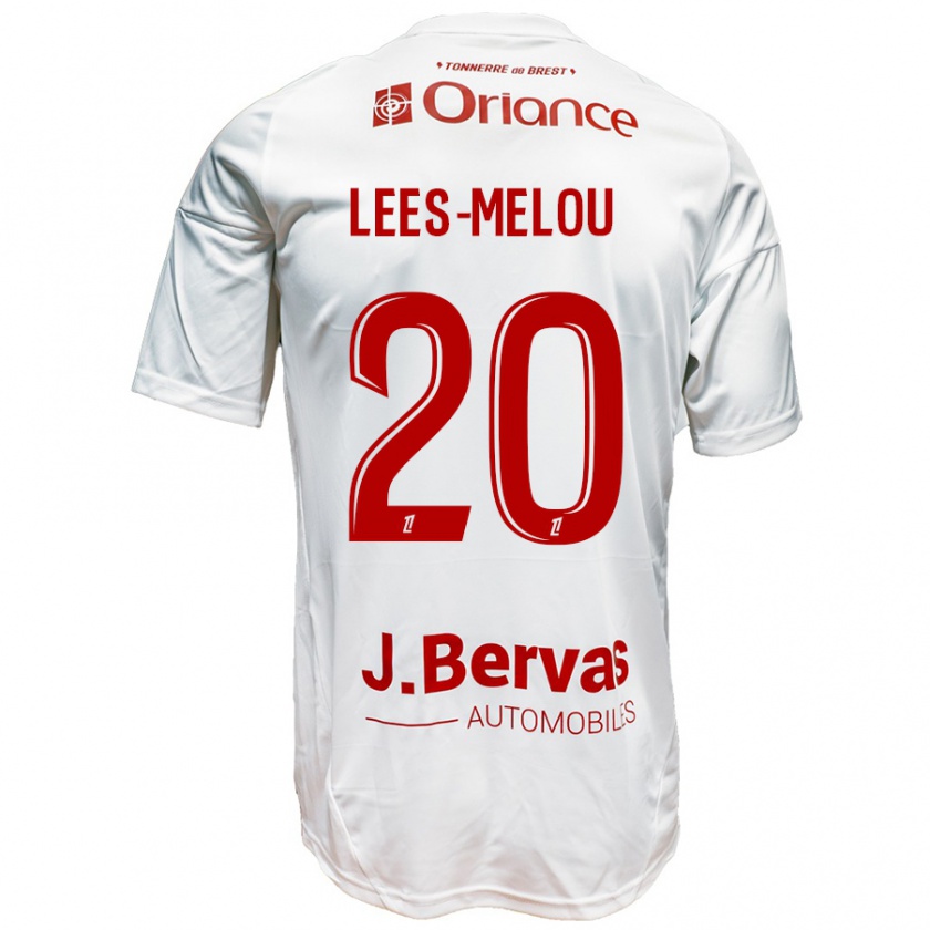 Kandiny Enfant Maillot Pierre Lees-Melou #20 Blanc Rouge Tenues Extérieur 2024/25 T-Shirt