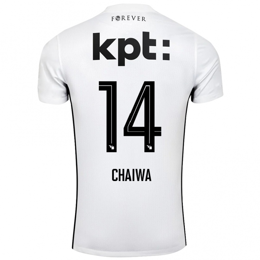 Kandiny Enfant Maillot Miguel Chaiwa #14 Blanc Noir Tenues Extérieur 2024/25 T-Shirt