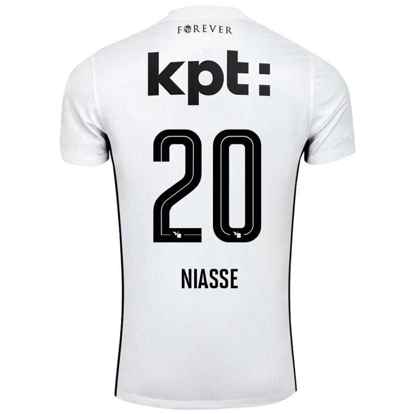 Kandiny Enfant Maillot Cheikh Niasse #20 Blanc Noir Tenues Extérieur 2024/25 T-Shirt