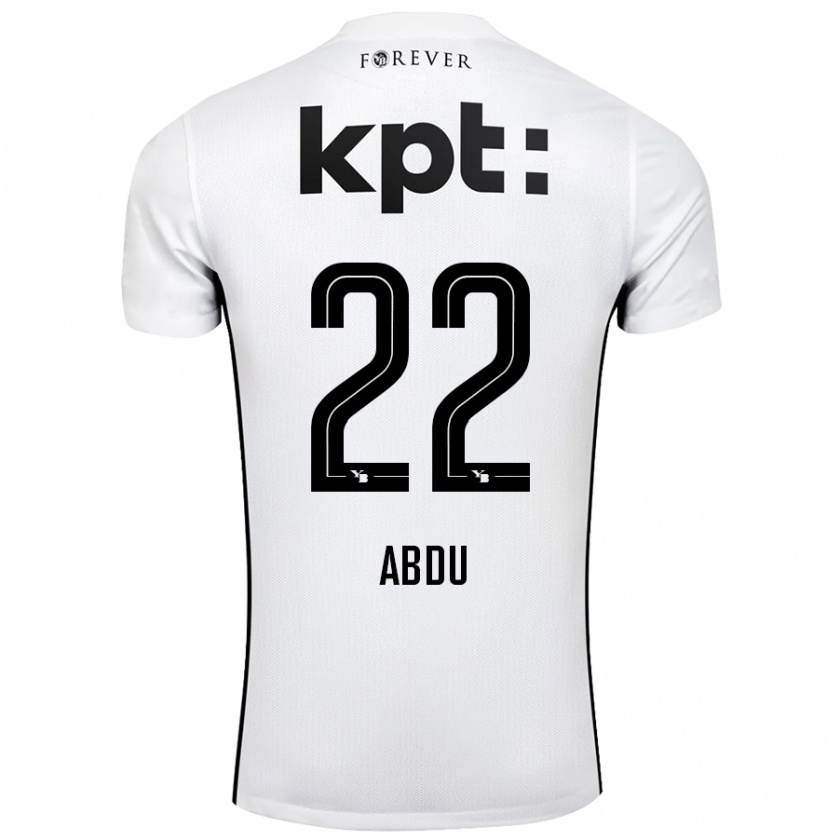 Kandiny Enfant Maillot Abdu Conté #22 Blanc Noir Tenues Extérieur 2024/25 T-Shirt