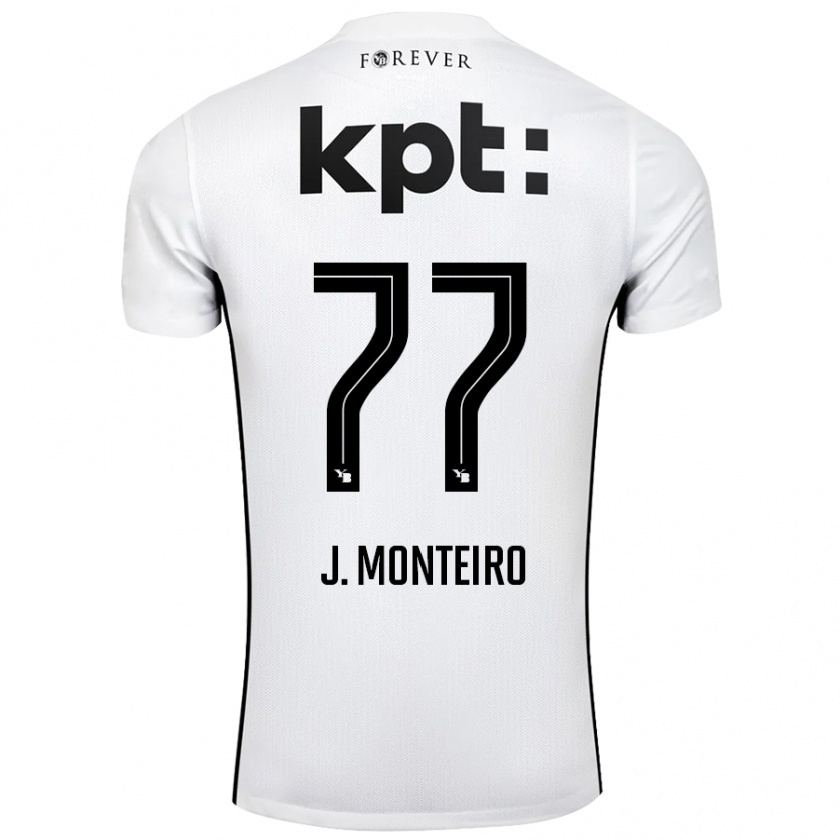 Kandiny Enfant Maillot Joël Monteiro #77 Blanc Noir Tenues Extérieur 2024/25 T-Shirt