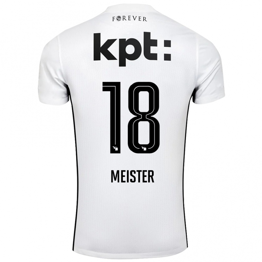 Kandiny Enfant Maillot Wibke Meister #18 Blanc Noir Tenues Extérieur 2024/25 T-Shirt