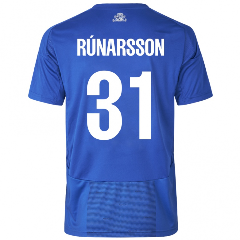 Kandiny Enfant Maillot Rúnar Alex Rúnarsson #31 Blanc Bleu Tenues Extérieur 2024/25 T-Shirt