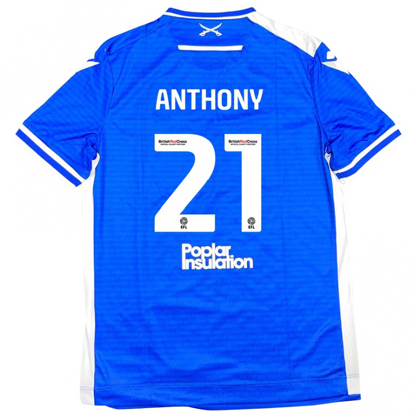 Kandiny Homme Maillot Micah Anthony #21 Bleu Blanc Tenues Domicile 2024/25 T-Shirt