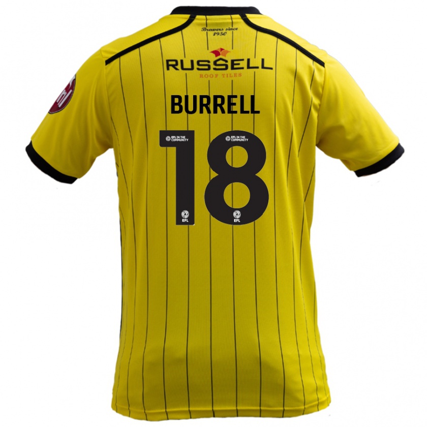 Kandiny Homme Maillot Rumarn Burrell #18 Jaune Tenues Domicile 2024/25 T-Shirt