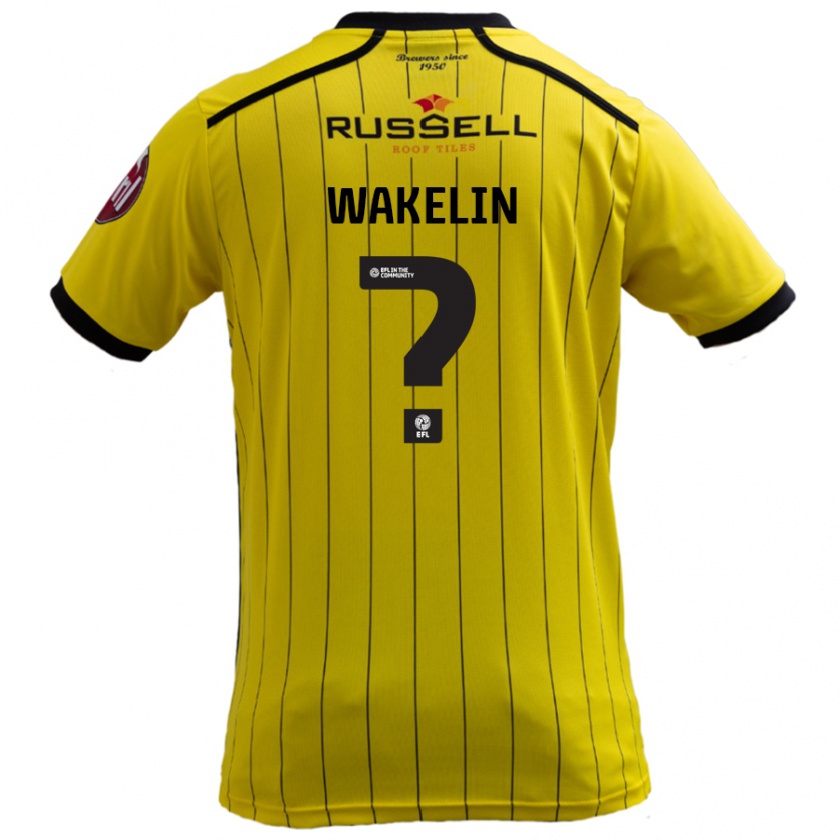 Kandiny Homme Maillot Ronny Wakelin #0 Jaune Tenues Domicile 2024/25 T-Shirt