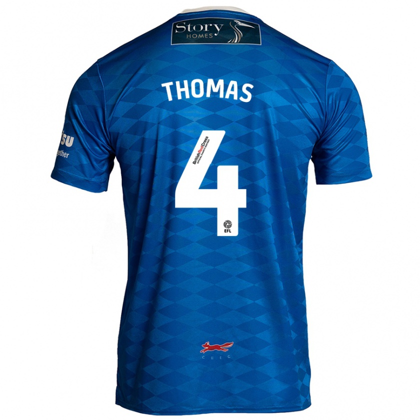 Kandiny Homme Maillot Terell Thomas #4 Bleu Tenues Domicile 2024/25 T-Shirt