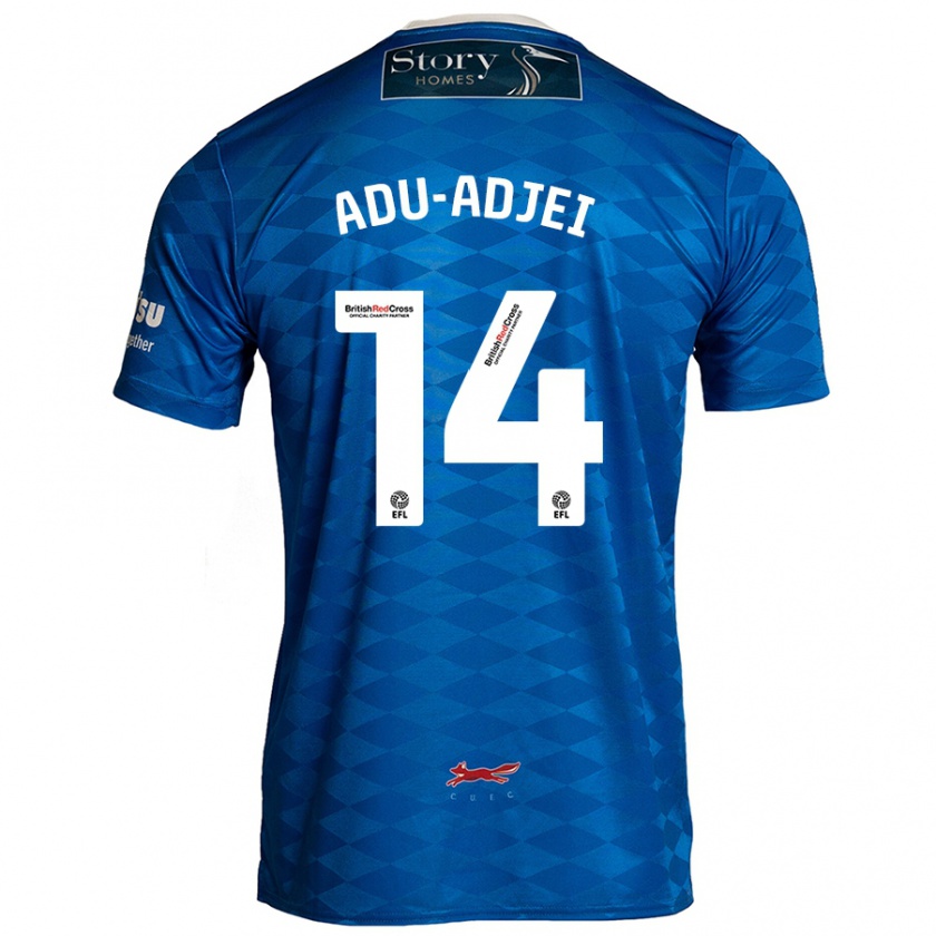 Kandiny Homme Maillot Daniel Adu-Adjei #14 Bleu Tenues Domicile 2024/25 T-Shirt