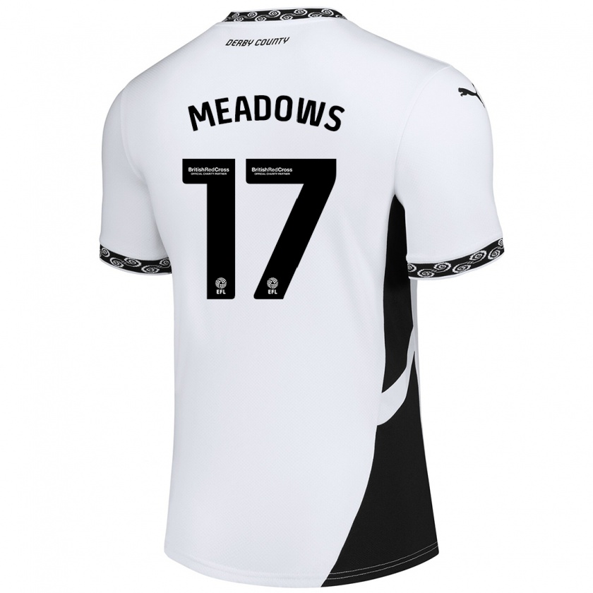 Kandiny Homme Maillot Helena Meadows #17 Blanc Noir Tenues Domicile 2024/25 T-Shirt