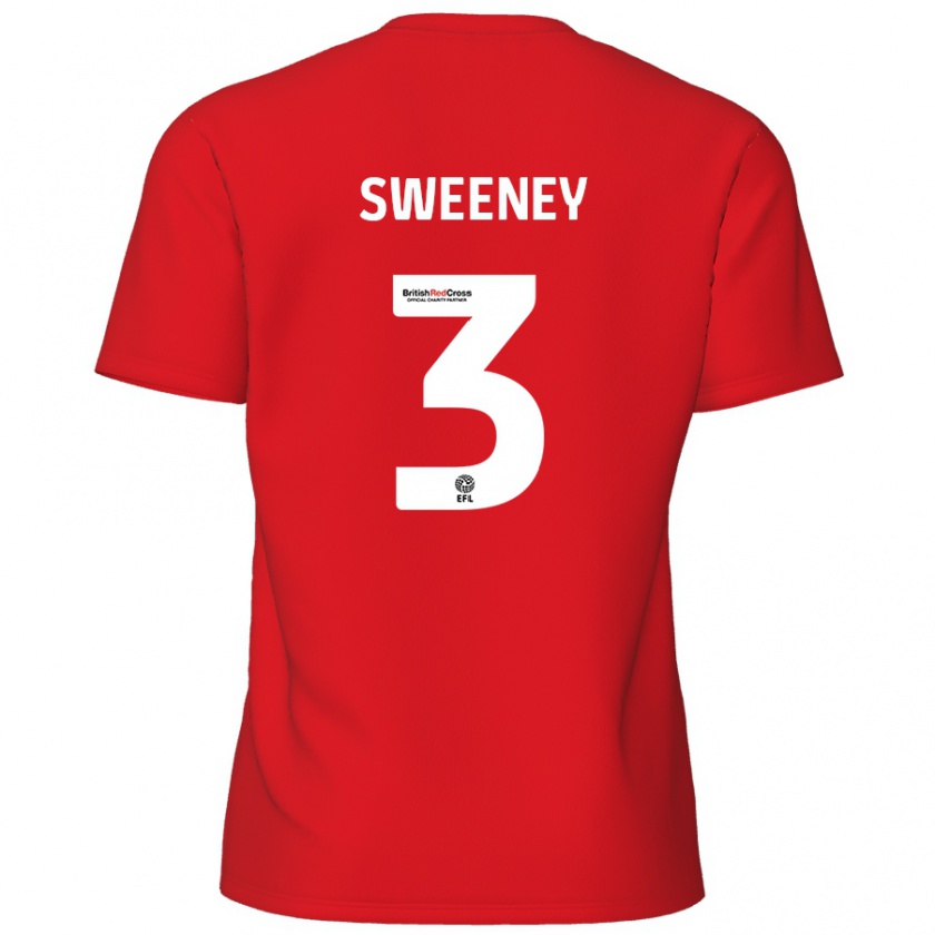 Kandiny Homme Maillot Jayden Sweeney #3 Rouge Tenues Domicile 2024/25 T-Shirt