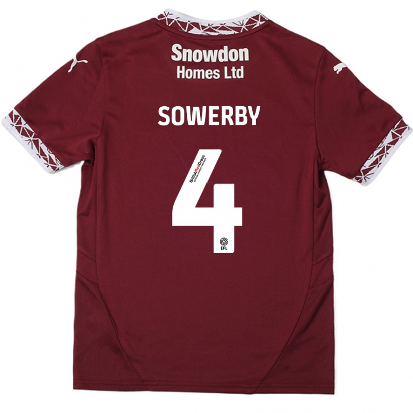 Kandiny Homme Maillot Jack Sowerby #4 Bordeaux Tenues Domicile 2024/25 T-Shirt