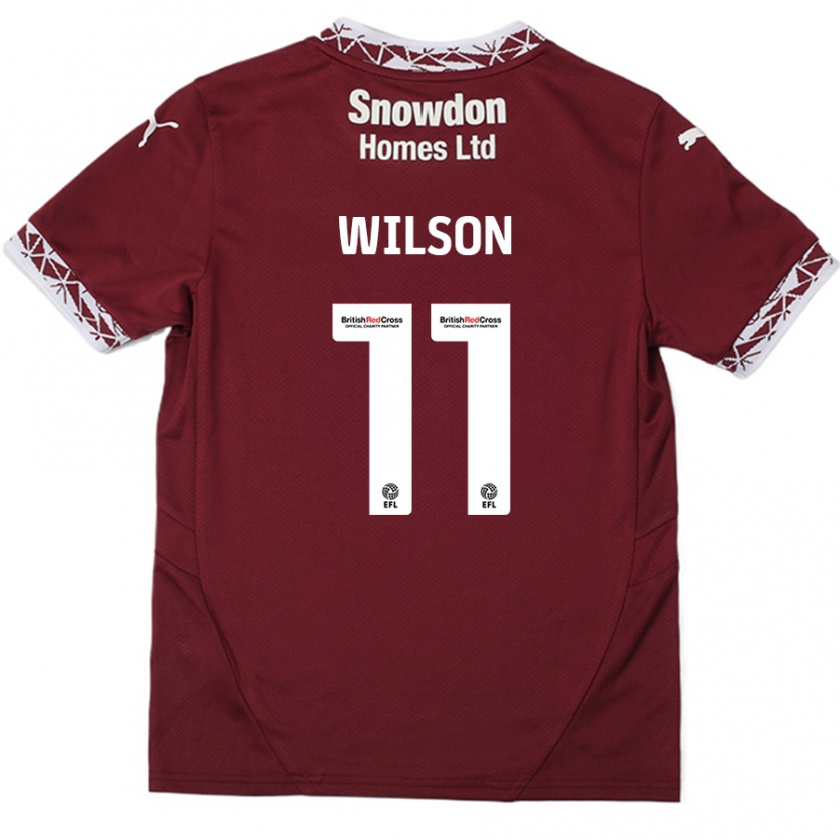 Kandiny Homme Maillot James Wilson #11 Bordeaux Tenues Domicile 2024/25 T-Shirt