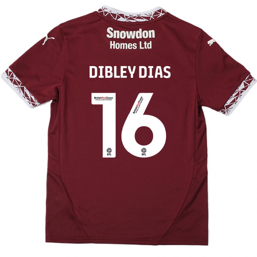 Kandiny Homme Maillot Matt Dibley-Dias #16 Bordeaux Tenues Domicile 2024/25 T-Shirt