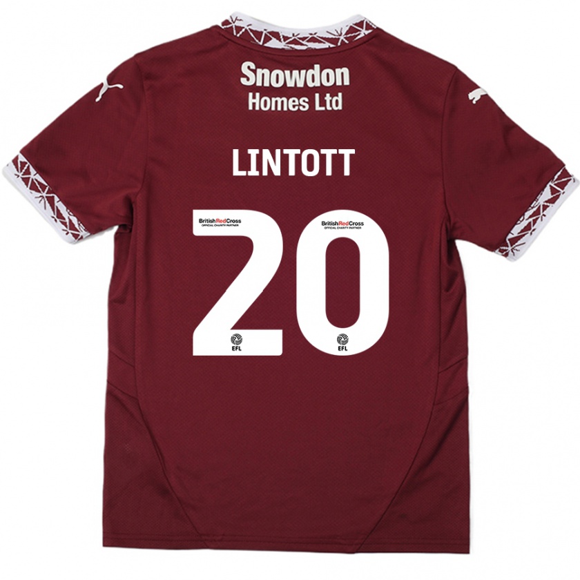 Kandiny Homme Maillot Harvey Lintott #20 Bordeaux Tenues Domicile 2024/25 T-Shirt