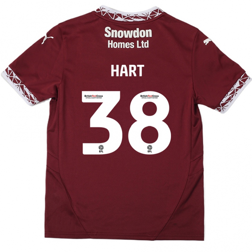 Kandiny Homme Maillot Jamari Hart #38 Bordeaux Tenues Domicile 2024/25 T-Shirt