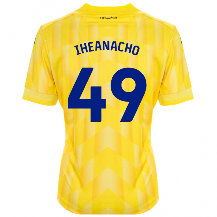 Kandiny Homme Maillot Josh Iheanacho #49 Jaune Tenues Domicile 2024/25 T-Shirt