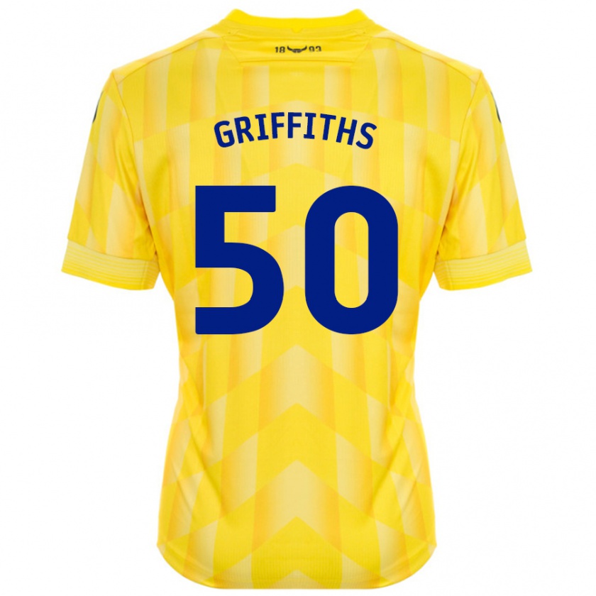 Kandiny Homme Maillot Louis Griffiths #50 Jaune Tenues Domicile 2024/25 T-Shirt