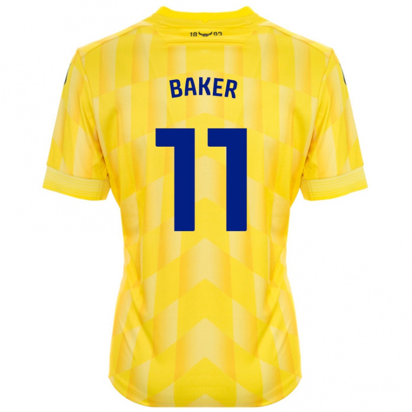 Kandiny Homme Maillot Sophie Baker #11 Jaune Tenues Domicile 2024/25 T-Shirt